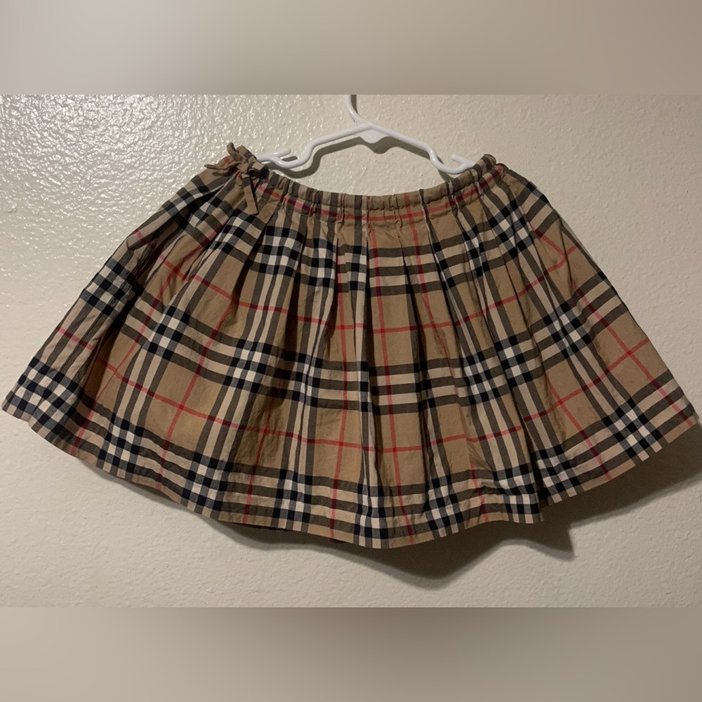 Burberry Tan Mini Bubble Skirt Pleated Casual